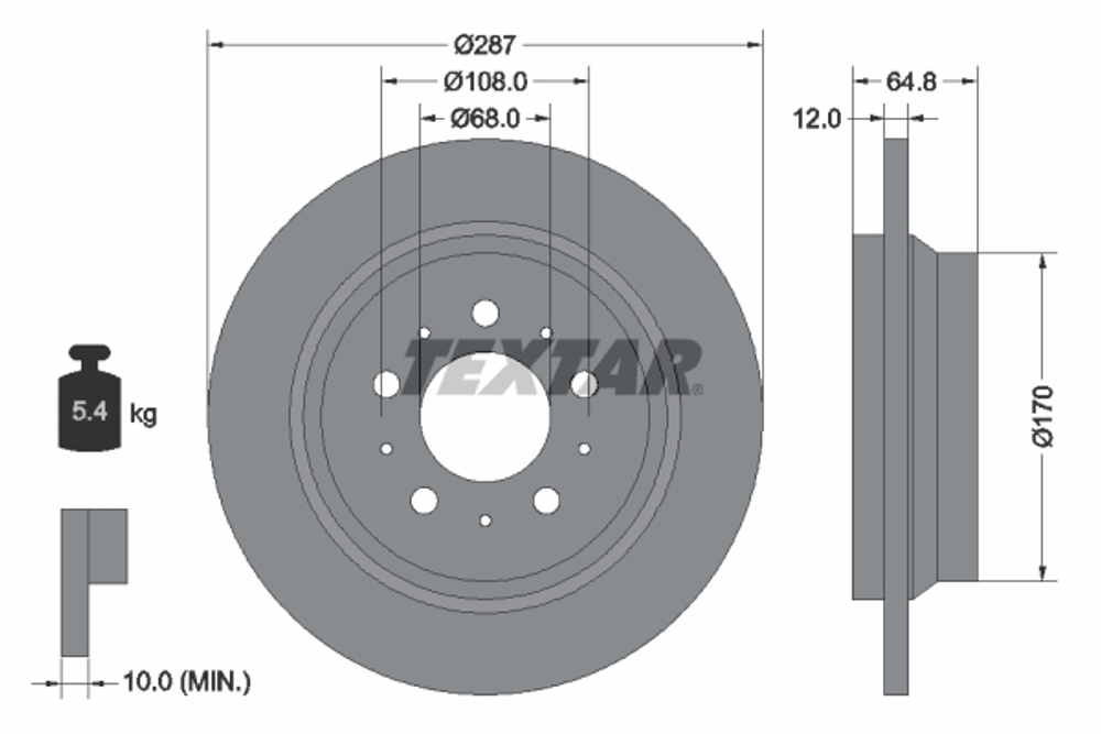 TEXTAR - 92100703-TET - Brake Disc