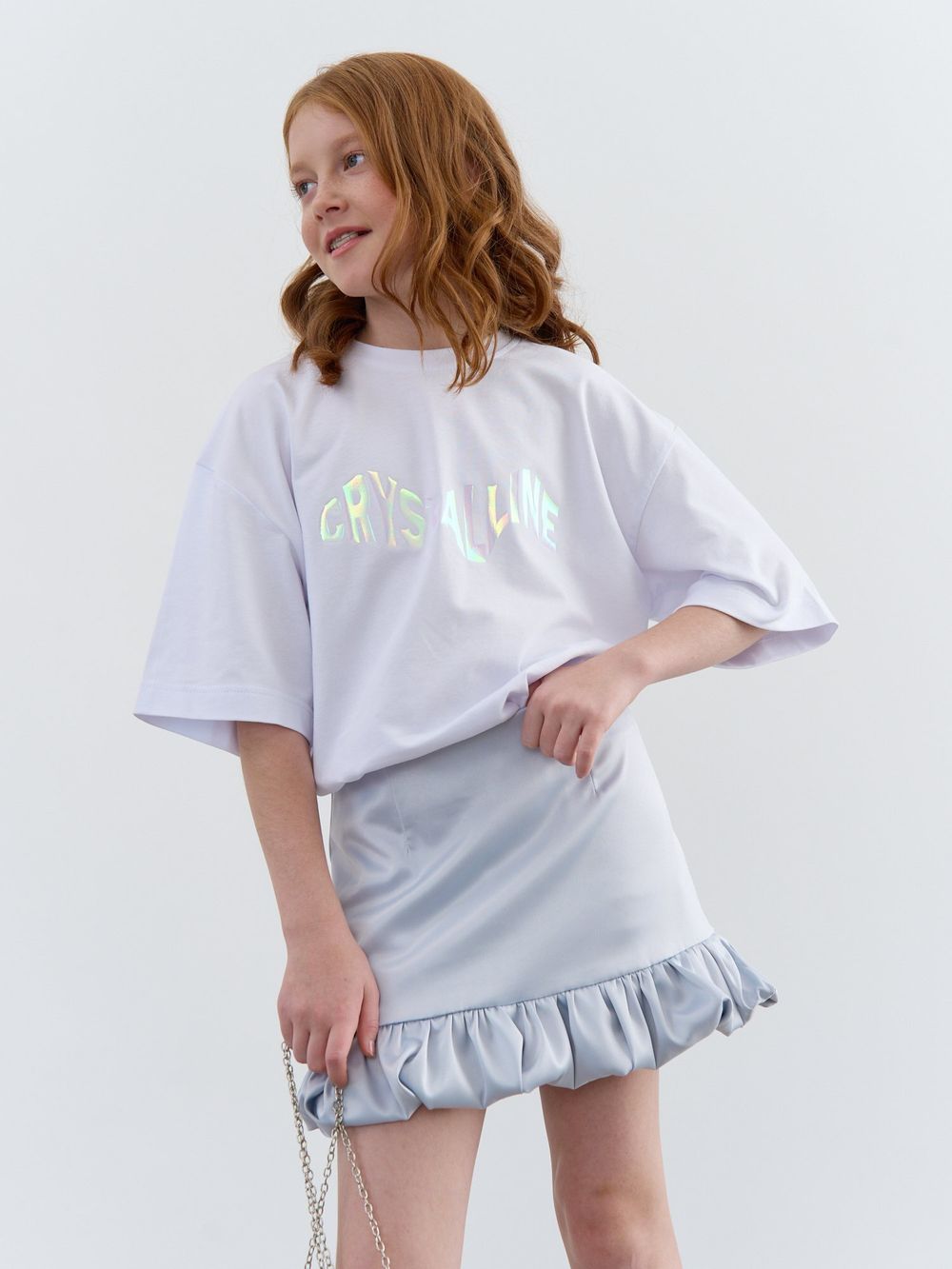 Футболка оверсайз "Белая" с принтом 7+