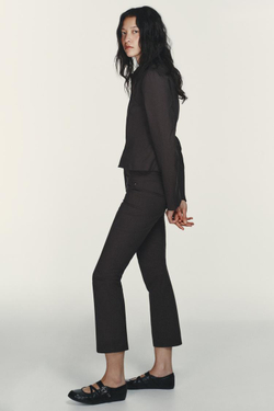 ZARA КУРТКА В ПОЛОСКУ С МОЛНИЯМИ, КОРИЧНЕВЫЙ