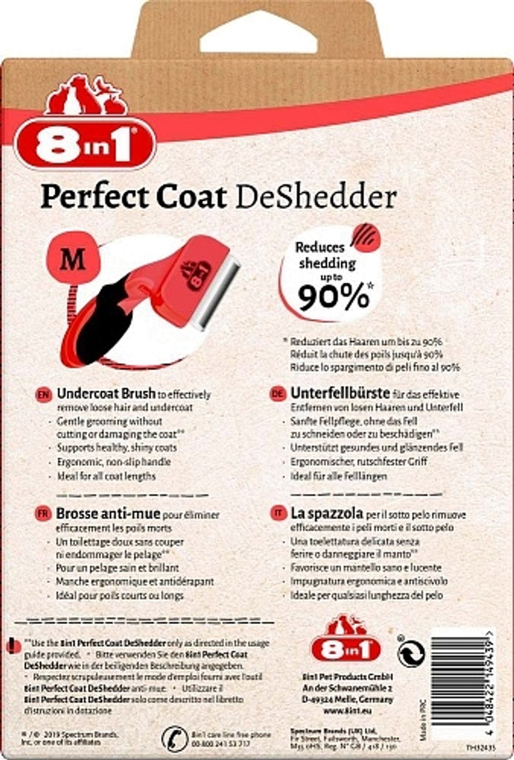 8IN1 Perfect Coat Дешеддер для средних собак