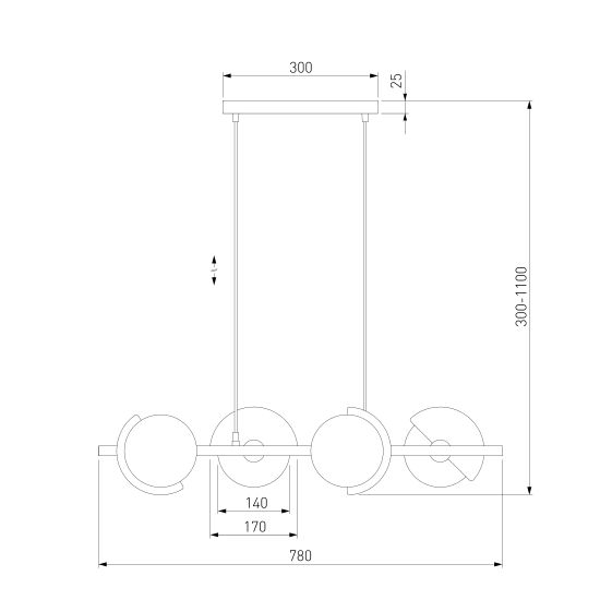 70149/4 / подвесной светильник / черный/латунь Smart