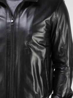 Куртка кожаная натуральная с капюшоном