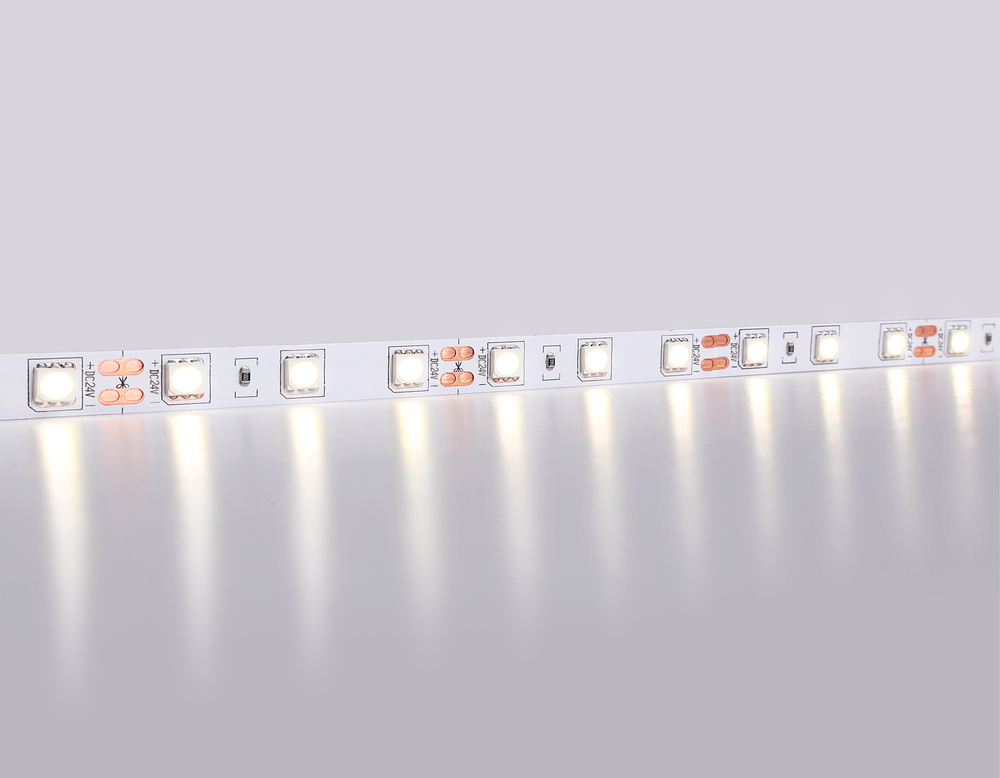 GS4002 5050 60Led/ 14.4W m/ 24V IP20 4500K/ 5000*10*1.87mm (2 конт.)