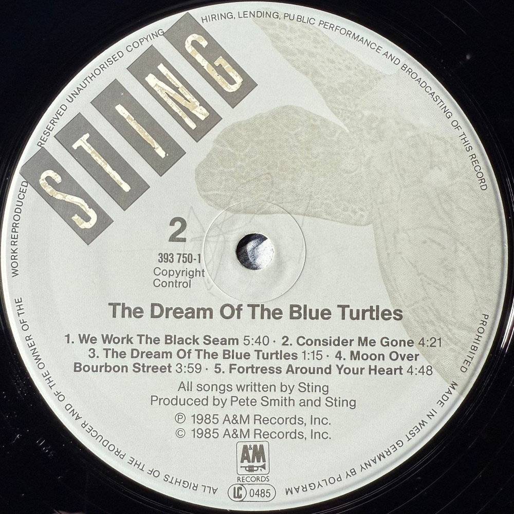 Sting - The Dream Of The Blue Turtles (Европа 1985г.)