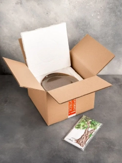 Набор посуды 6 тарелок коричневые треугольные плоские 28 см