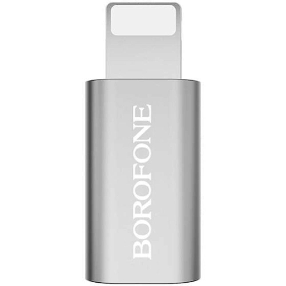 Адаптер для Lightning 8-pin micro USB Borofone BV5 silver