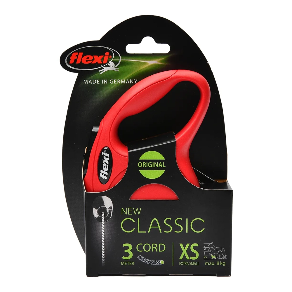 Флекси 40003F Рулетка New Classic XS 3м до 8кг (трос) красная