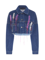 Жакет джинсовый dark blue crop LAVENDER, purple
