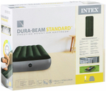 Мaтрас нaдувной Intex 64106 Deluxe Twin 76х193х25 см / Крoвать нaдувная Интeкс односпальная узкая велюровая для дома и туризма