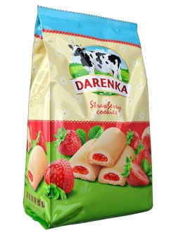 Печенье с фруктовым джемом со вкусом Клубники Даренка 250 г