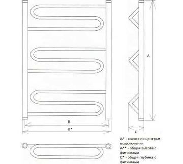 Полотенцесушитель Двин W 60/50 1"-1/2" Универсальный, К3