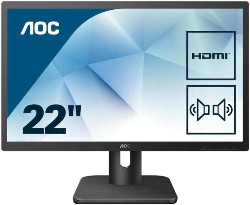 Монитор AOC 22;; 22E1D 1920x1080 TN WLED 60Гц 2ms VGA DVI HDMI