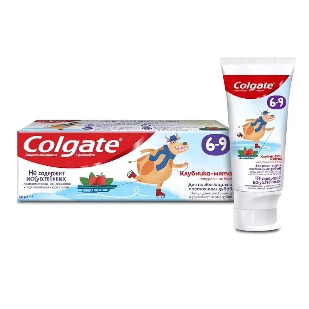 Зубная паста детская COLGATE 6-9 лет вкус Клубники и Мяты 60мл