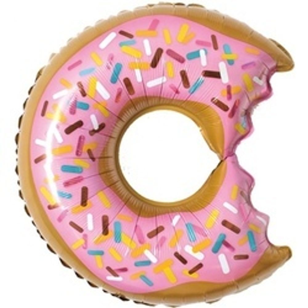 Шар с клапаном (16"/41 см) Мини-фигура, Пончик (надкусанный) 1 шт.