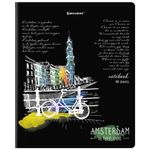 Тетрадь А5, 48 л., BRAUBERG, скоба, клетка, глянцевый лак, "Города", 404346, 5шт