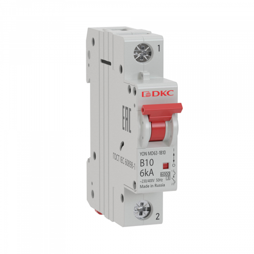 Выключатель автоматический 1П 6А характеристика B 10kA MD63-1B6-10 YON