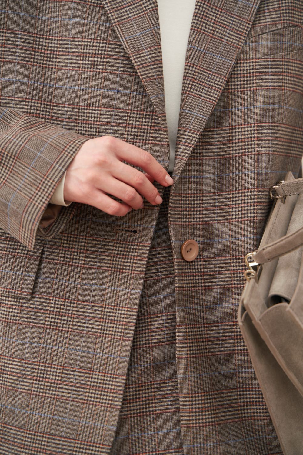 ПИДЖАК В КЛЕТКУ СЕРО-БЕЖЕВЫЙ|ОРАНЖЕВЫЙ