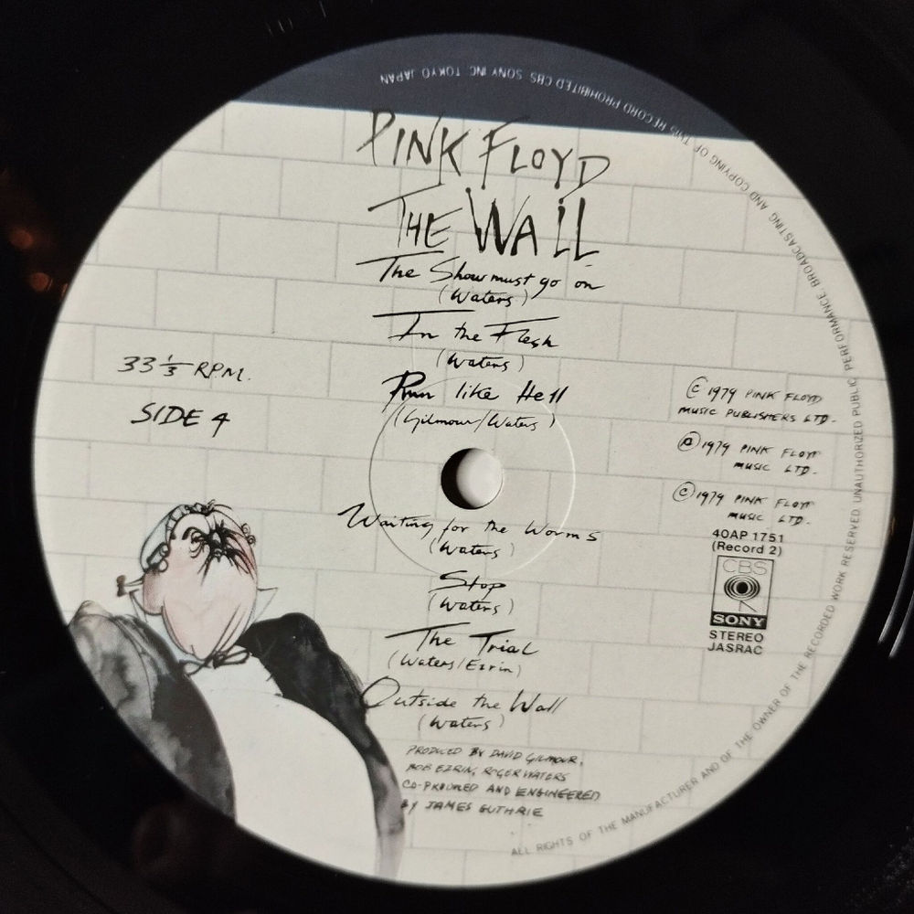 Винтажная виниловая пластинка LP Pink Floyd The Wall (Japan 1979) (No Obi) Goodbye Blue Sky