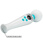 Белый вибратор-wand 22,4см с дисплеем Pretty Love Skyler Massager Wand White BW-055016LED-3