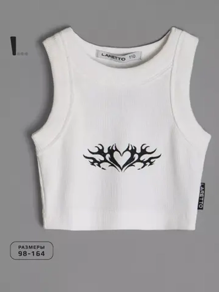 Летний кроп топ трикотажный детский