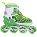 Коньки раздвижные, ледовые с роликовым блоком Ice Line Z3, зеленый-белый (pазмер 29-33)
