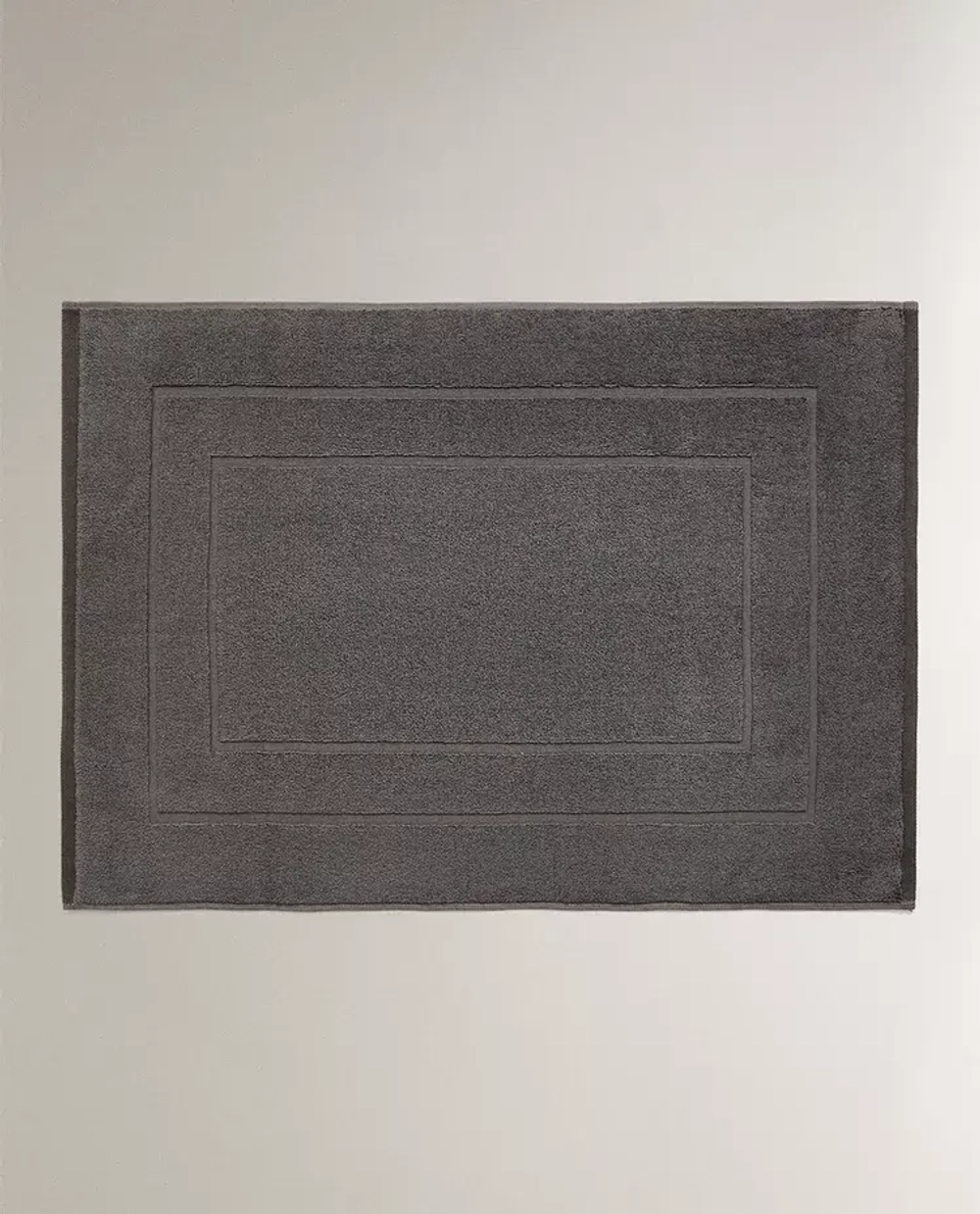 ZARA HOME ХЛОПКОВЫЙ НЕСКОЛЬЗЯЩИЙ КОВРИК ДЛЯ ВАННОЙ, ТЕМНО-СЕРЫЙ