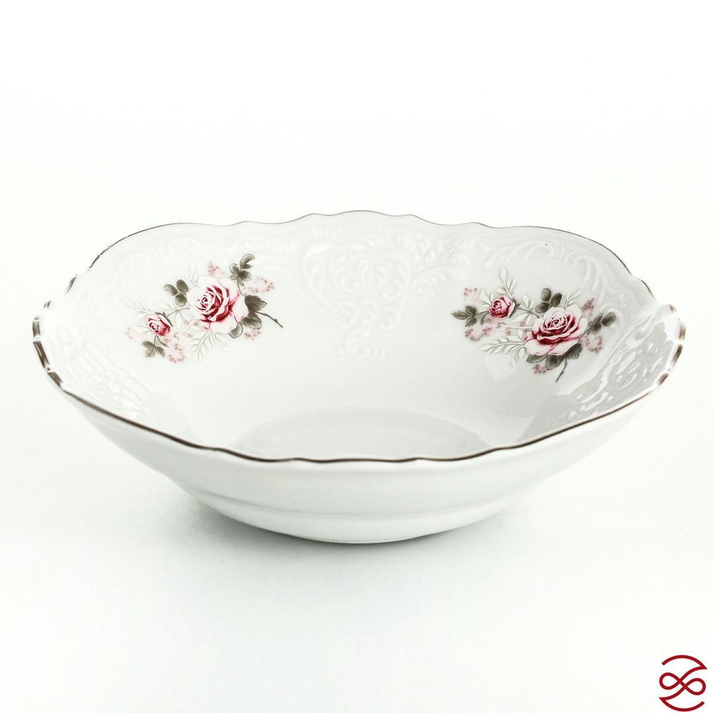 Набор салатников Bernadotte Серая роза платина 16 см(6 шт)