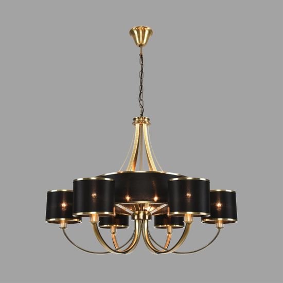 8406/9 MODERNI LN26 000 античная бронза/черный металл/текстиль Люстра E14 6*40W + G9 3*20W 220V DEMETRA