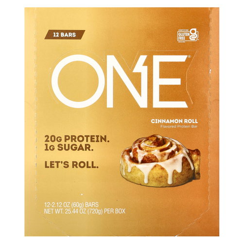 One Brands, Питательный батончик, со вкусом корицы, 12 шт., 60 г (2,12 унции) каждый
