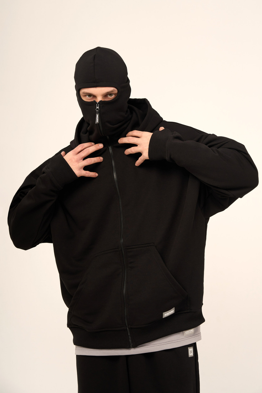 Худи KUL'TURA "MASK ZIP" Черный