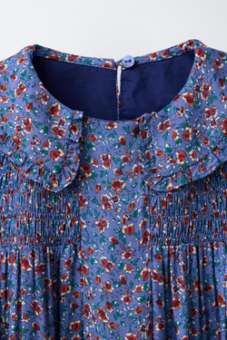 ZARA ПЛАТЬЕ С ЦВЕТОЧНЫМ ПРИНТОМ, СИНИЙ