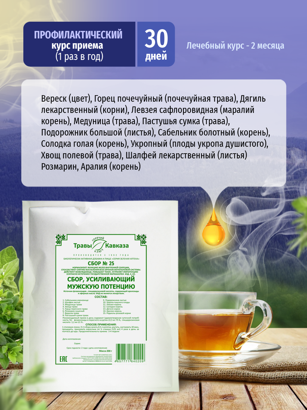 Сбор № 25 Усиливающий мужскую потенцию