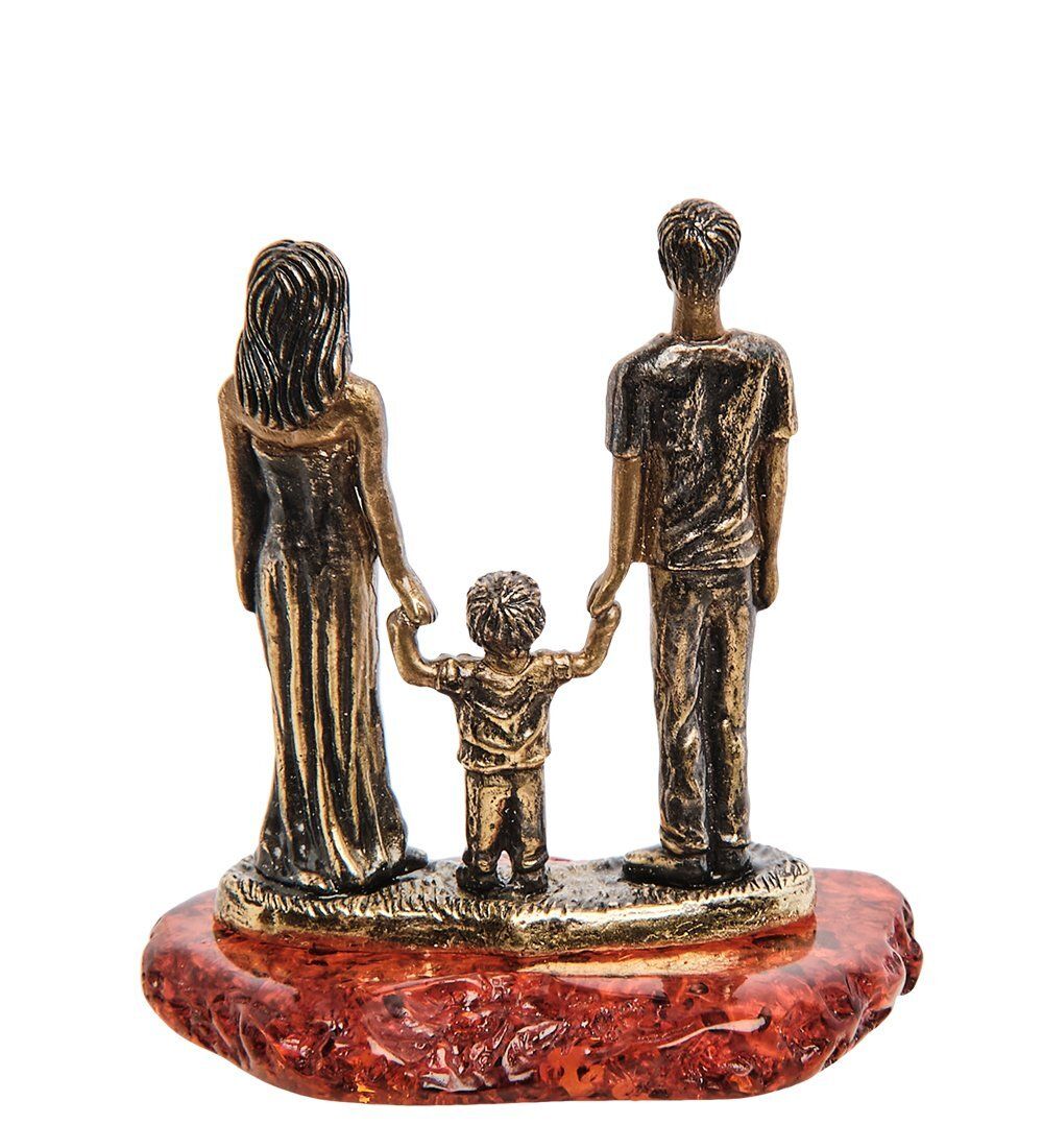Народные промыслы AM-3127 Фигурка «Семья» (латунь, янтарь)