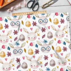 Ткань шифон пасхальные зайчики