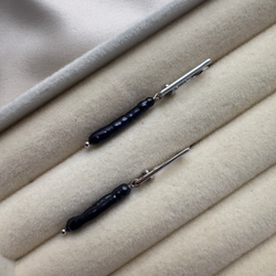 Серьги «Черный Шелест» - с барочным жемчугом