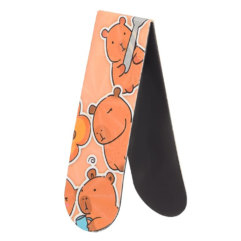 Набор магнитных закладок для книг, 6 штук, с капибарами, MC-Basir, Фигурные закладочки для учебников, тетрадей, детские