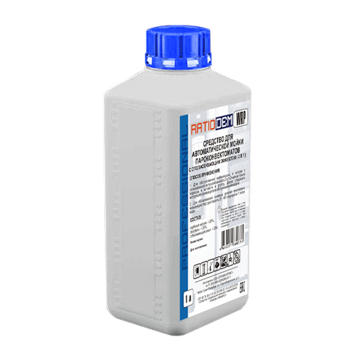 RatioDem WRP 1л Моющее средство с ополаскивающим эффектом 2 в 1 для пароконвектоматов UNOX, флакон 1 литр.