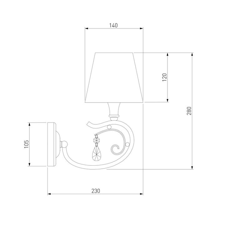 Бра Eurosvet 60069/1 серебро