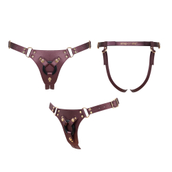 Трусики для страпона Strap-on-me HARNAIS SIMILI GENEROUS, One Size, баклажан