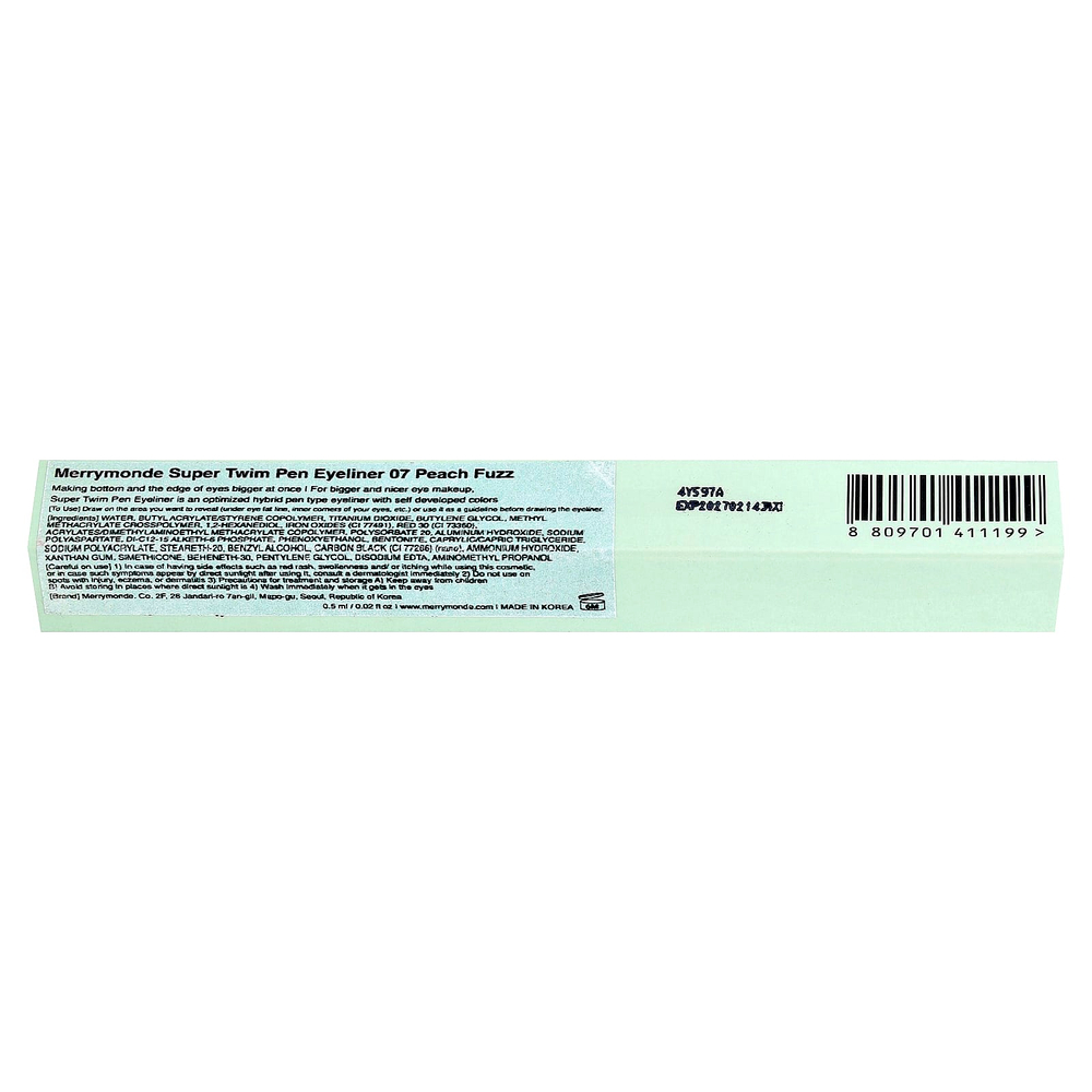 Merrymonde, Super Twim Pen, подводка для глаз, оттенок 07 персиковый, 0,5 мл (0,02 жидк. унции)