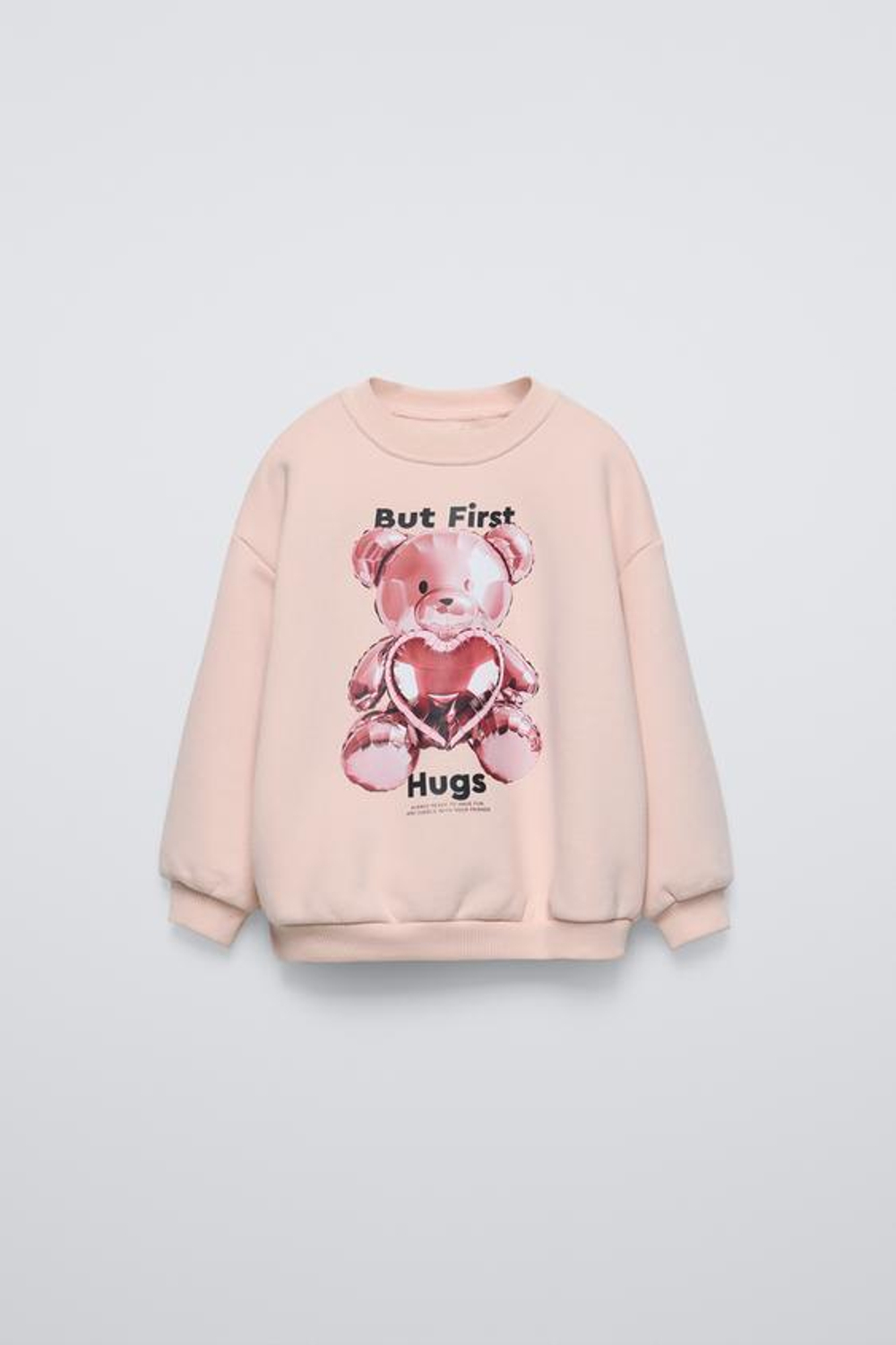 ZARA ТОЛСТОВКА С ПРИНТОМ, РОЗОВЫЙ