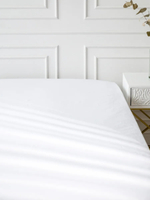 Простыня однотонная белая 1,5 спальная 150х215 см бязь