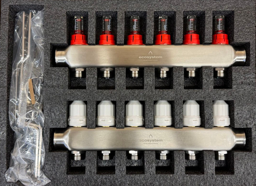 Коллекторная группа из нержавеющей стали с расходомерами (без евроконуса) 6 вых. Ecosystem
