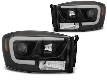 Передние фары TUBE LIGHT BLACK для Dodge Ram 06-08