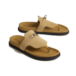 Hermes Empire round headgear Flip-flops women's Yellow, H231071Z VD