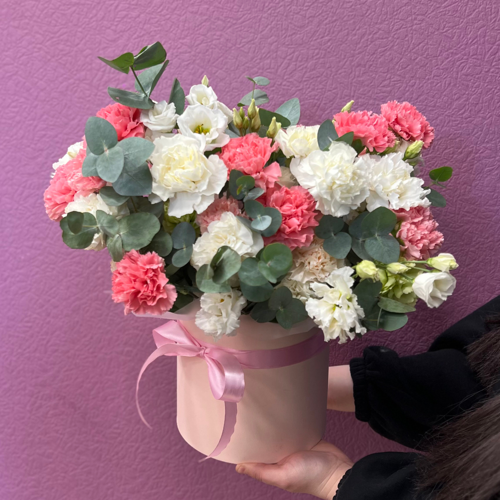 Коробка цветов "Мягкий тон" #70