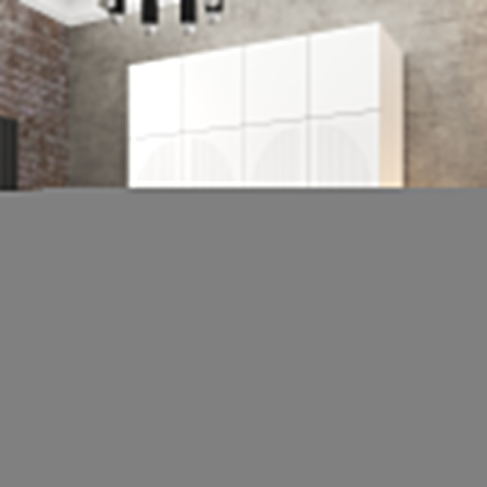 Шкаф Агератум МДФ четырехсекционный с антресолью в белой эмали - Белый Фасадный 0101  220*50*240