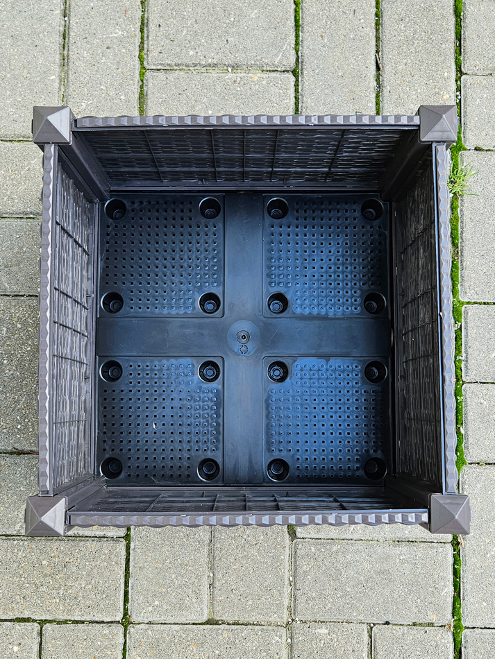 Кашпо ротанг разборное 25см коричневое