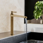 Смеситель для раковины Gessi Venti20 высокий, с донным клапаном, цвет Warm Bronze Br. PVD