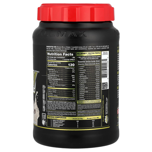 ALLMAX, GOLD ALLWHEY®, сывороточный протеин премиального качества, печенье и сливки, 907 г (32 унции)
